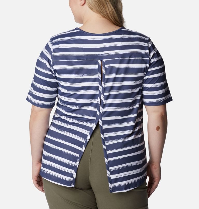 Women's Columbia Chill River T Shirts Stripe | Plus Size CA-BCL38